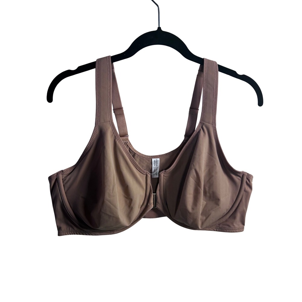 HSIA Front Close Underwire Bra 38D Tan Seamless Racerback Women